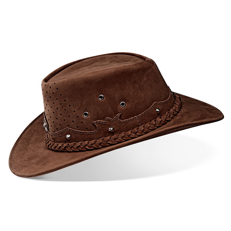 Outrider Brown Leather Cowboy Hat