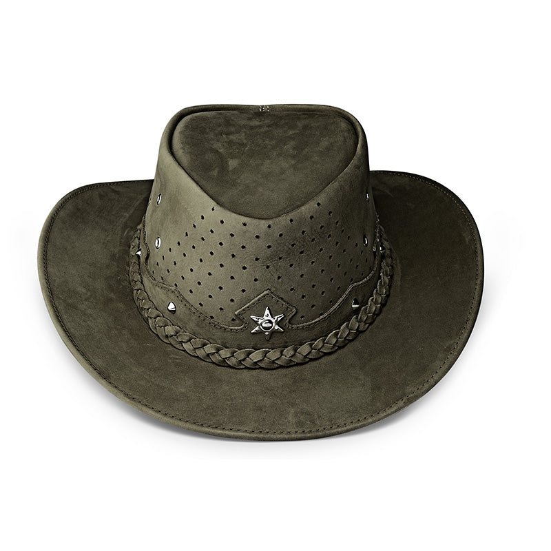 Outrider Green Leather Cowboy Hat
