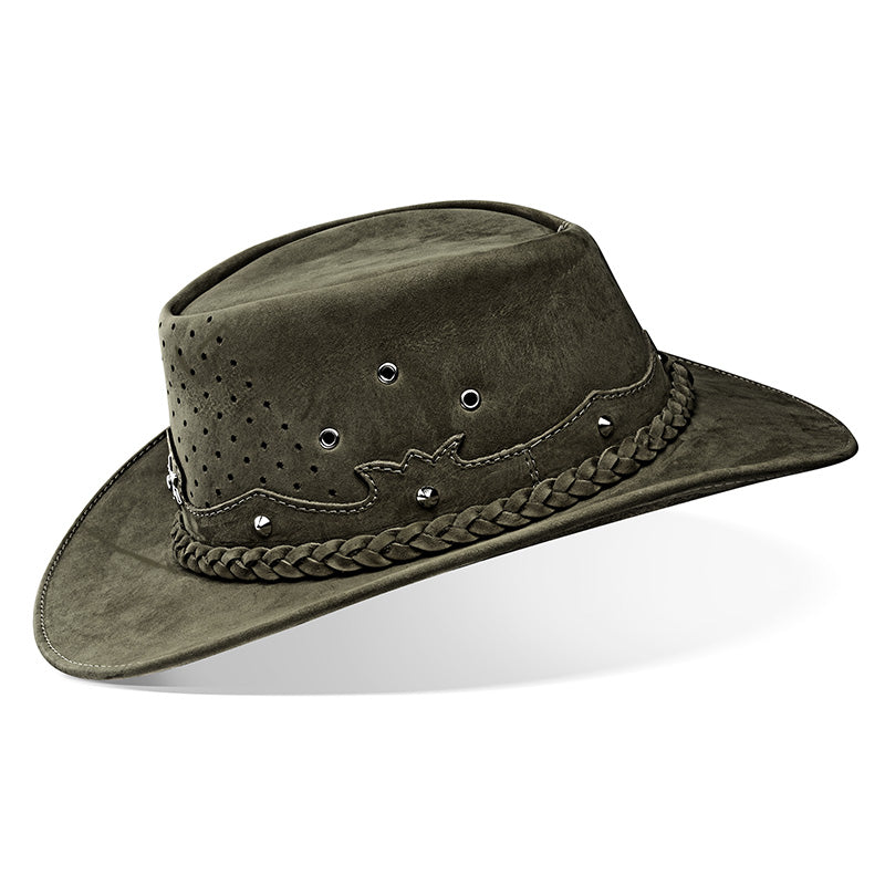 Outrider Green Leather Cowboy Hat