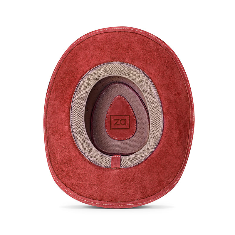 Outrider Red Leather Cowboy Hat