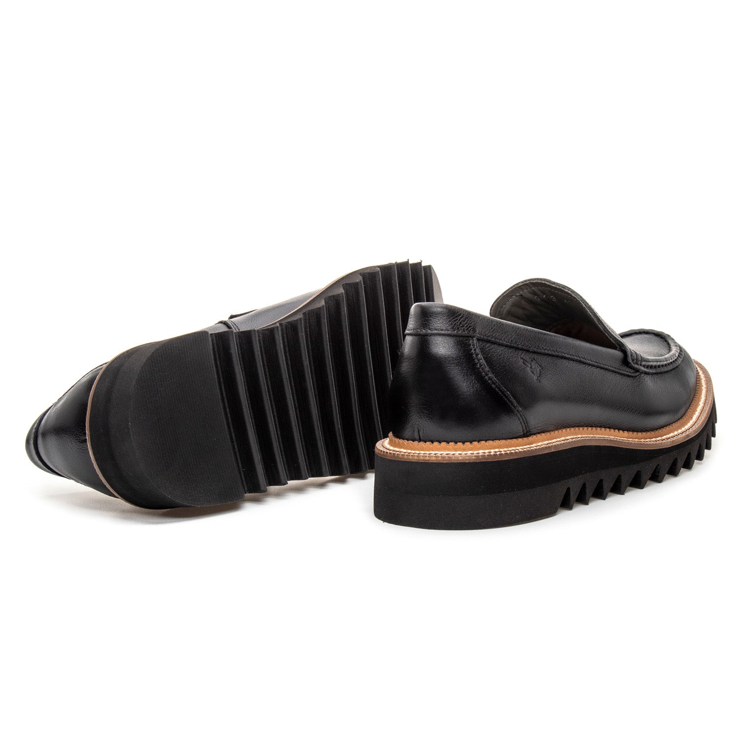 The Architect – Lug Sole Black Leather Loafer