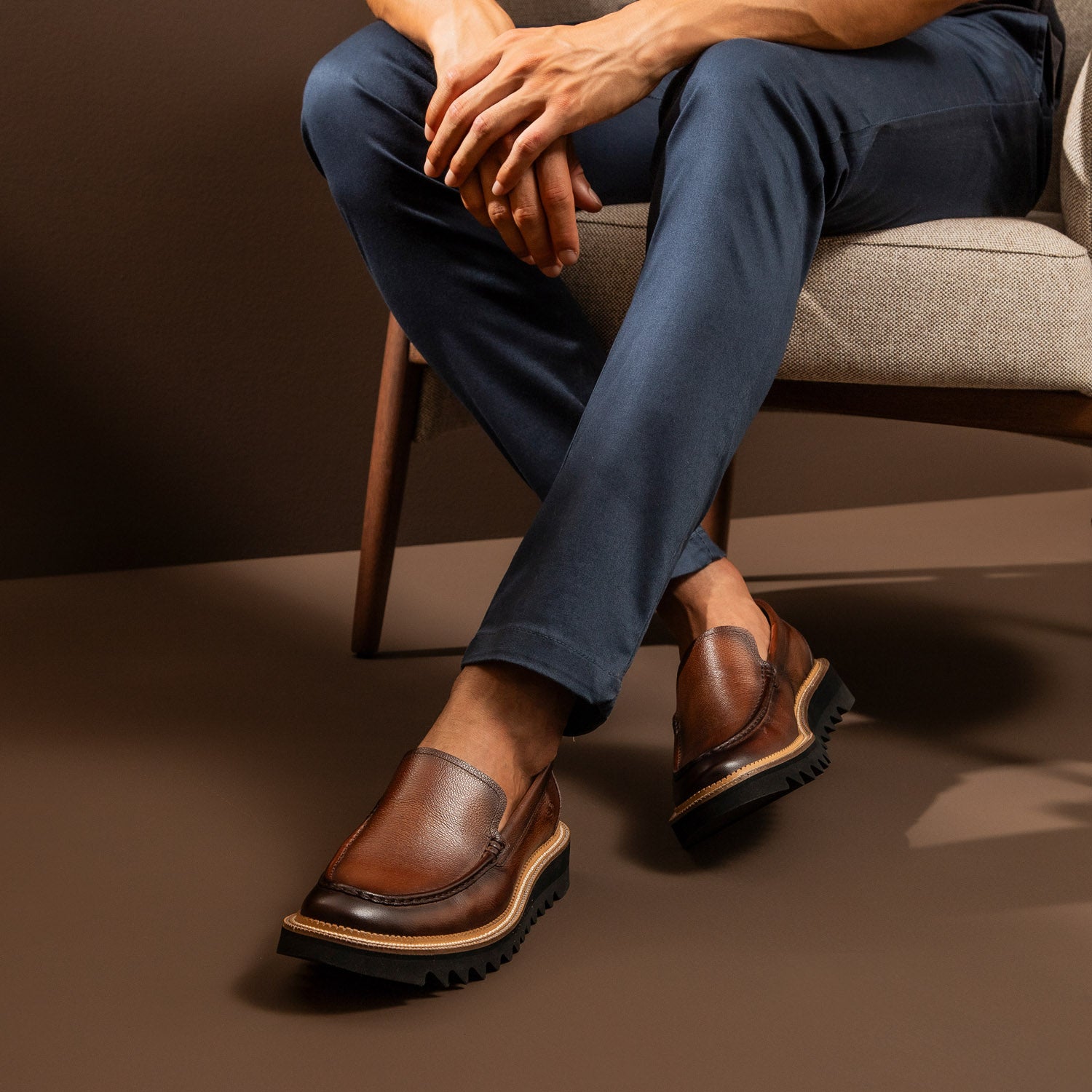 The Architect – Lug Sole Brown Leather Loafer