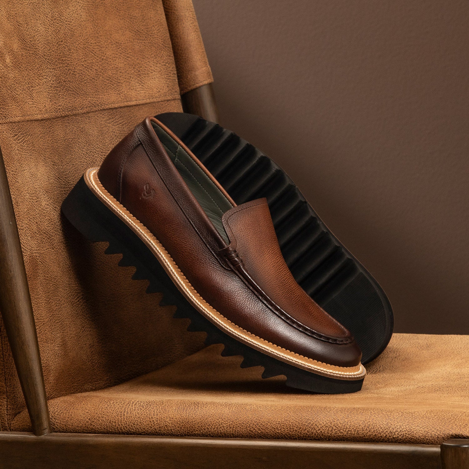 The Architect – Lug Sole Brown Leather Loafer