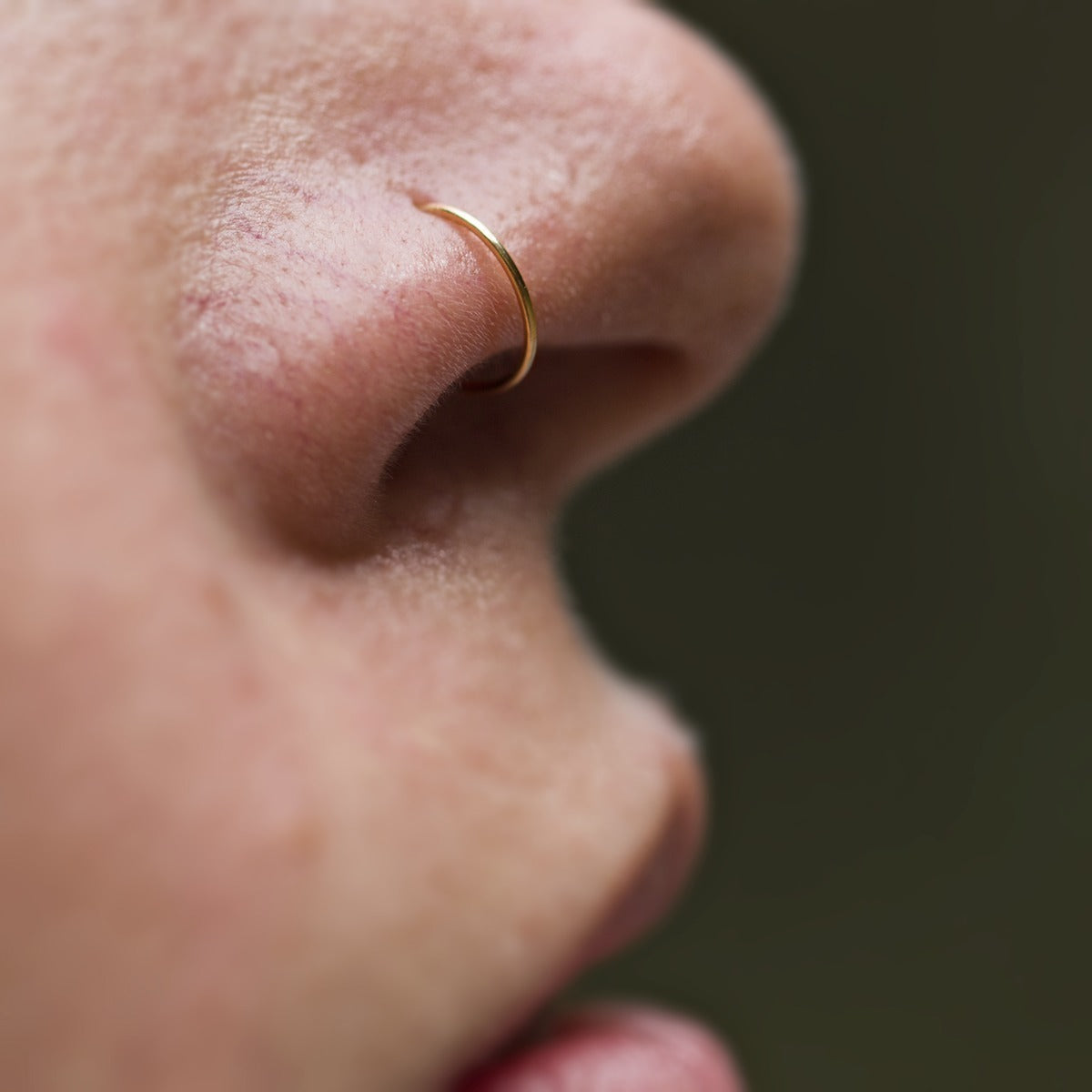 10k Piercing Yellow Gold Ring Female and Male Nose Ring Ear Luxury Jewelry - Zalupe