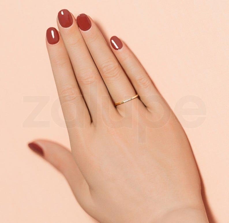 18k Yellow Gold Ring for Womens Diamonds Jewelry Luxury Marriage - Zalupe