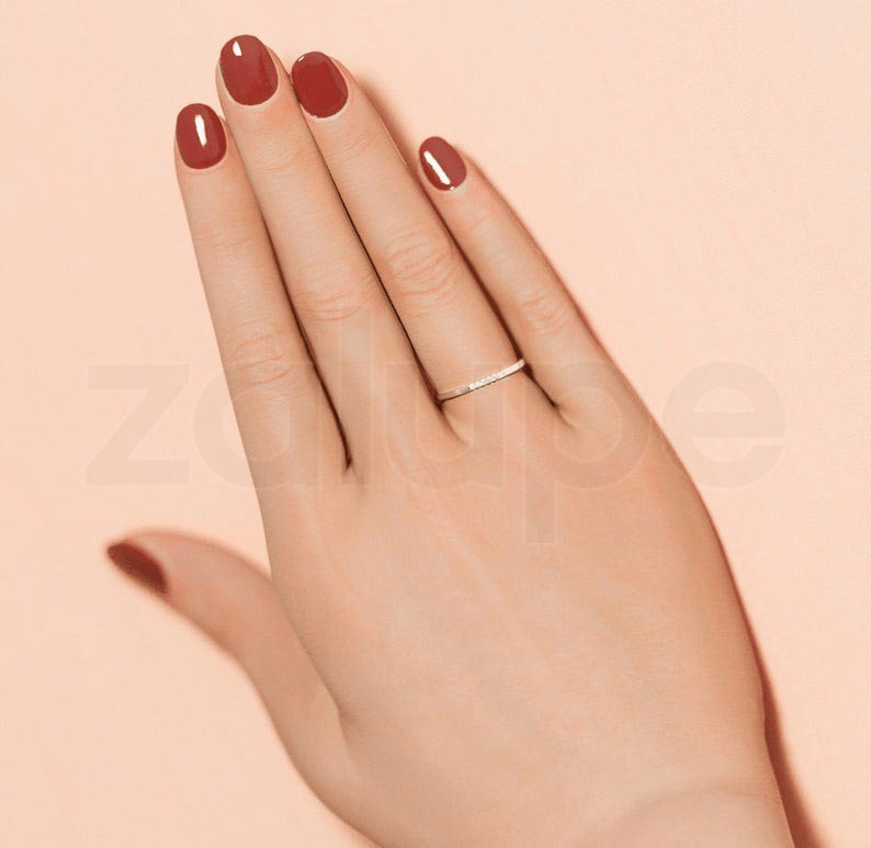 18k White Gold Ring for Womens Diamonds Jewelry Luxury Marriage - Zalupe