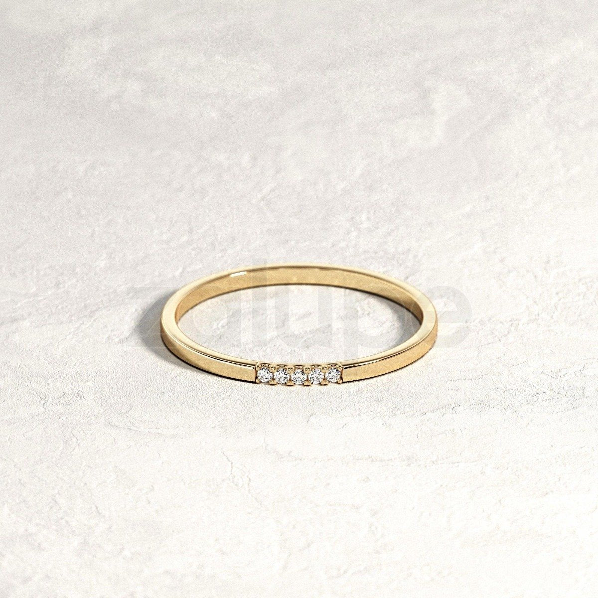 18k Yellow Gold Ring for Womens Diamonds Jewelry Luxury Marriage - Zalupe