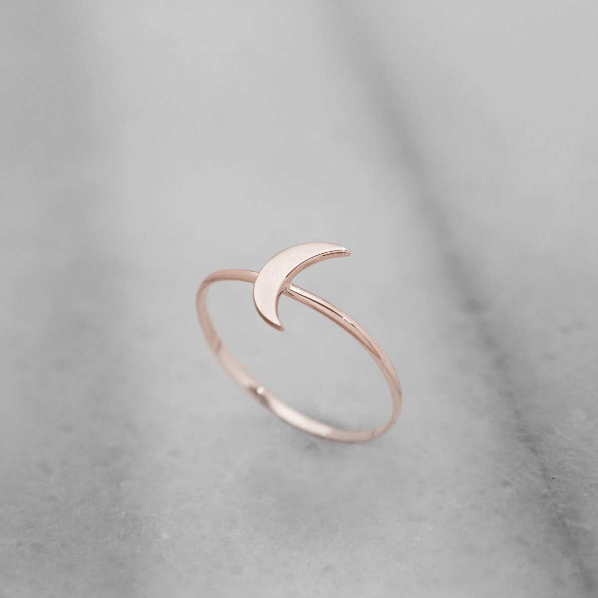 18k Rose Ring Love Moon Model Single Engagement Luxury Marriage for Womens - Zalupe