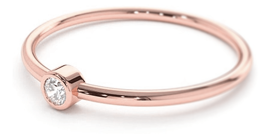 18k Rose Gold Ring with Diamond for Womens Wedding & Marriage Luxury - Zalupe