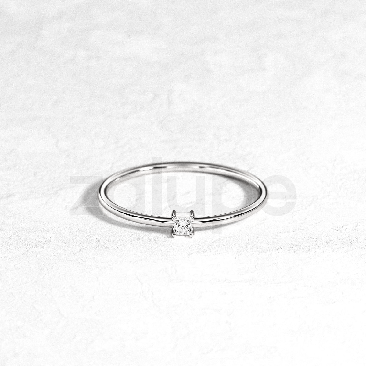 18k Ring White Gold for Womens with Diamond Jewelry Marriage and Wedding - Zalupe
