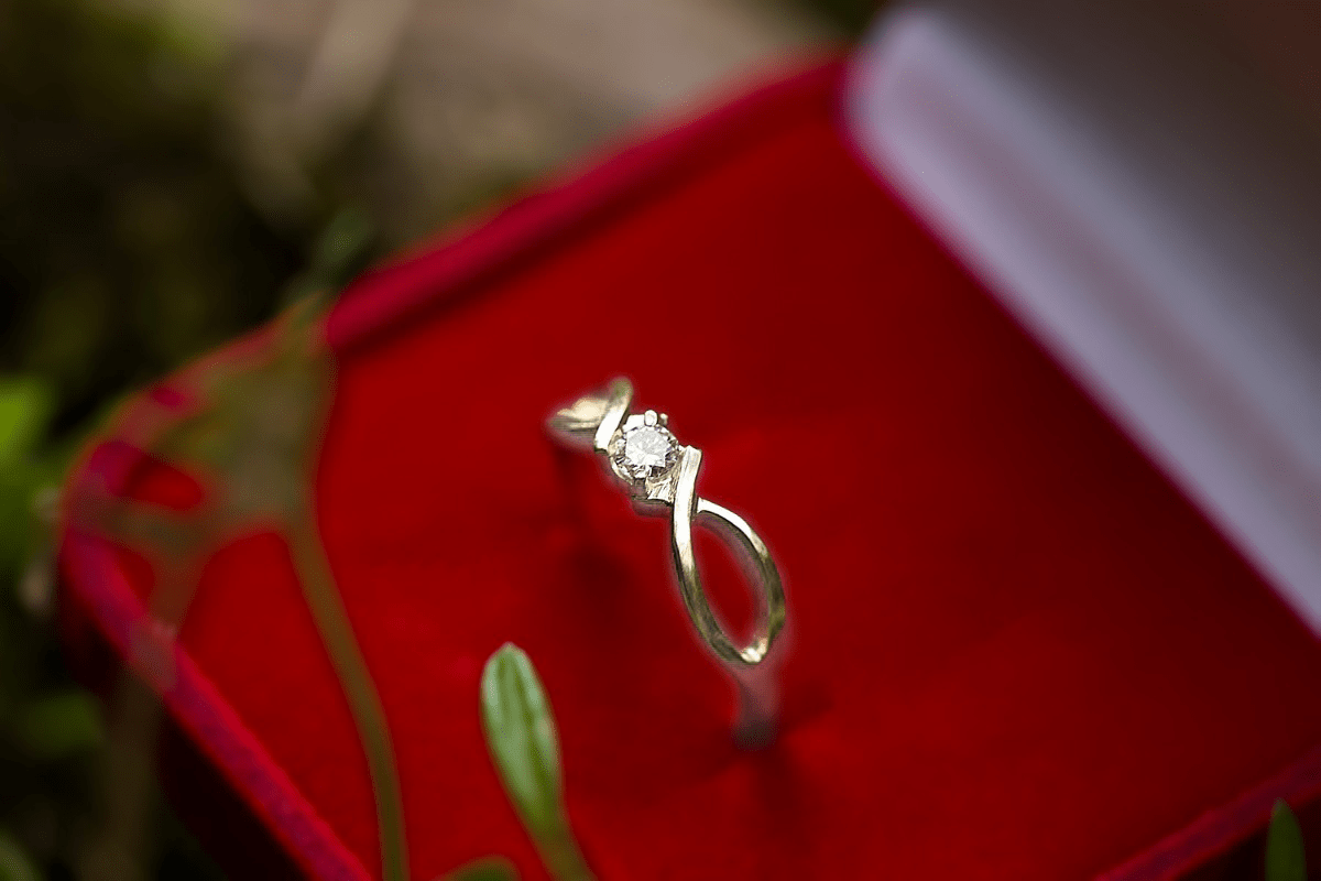 18k Ring White Gold for Womens with Diamond Jewelry Relationship and Wedding - Zalupe