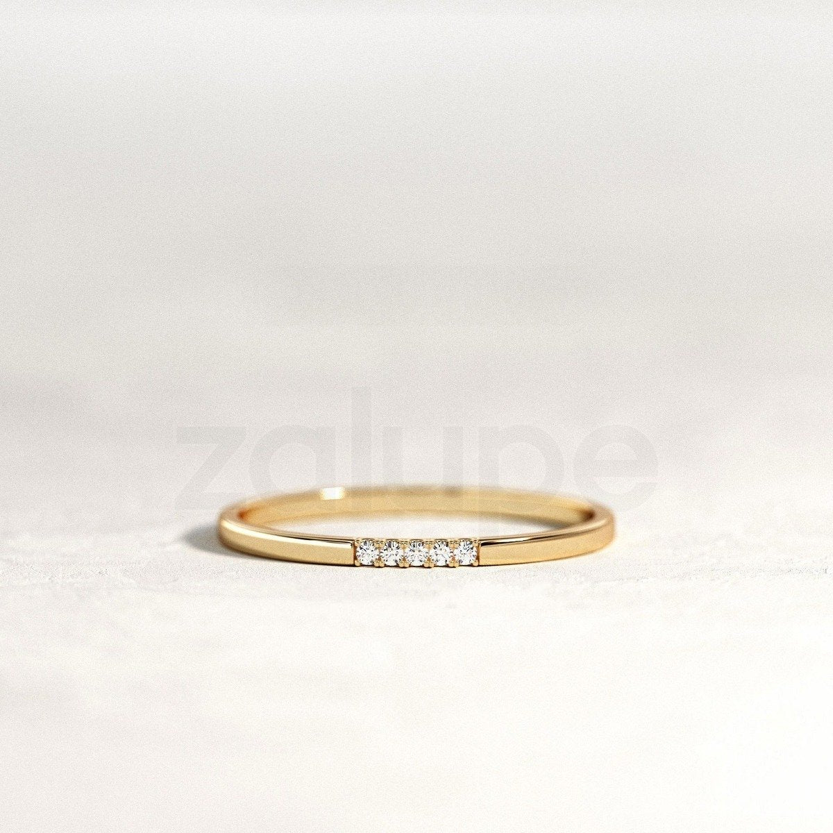 18k Yellow Gold Ring for Womens Diamonds Jewelry Luxury Marriage - Zalupe