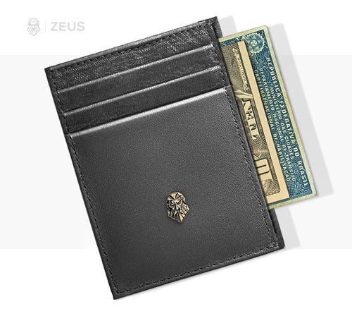 Wallet Small Slim Black Zalupe Genuine Leather Document Holder Fashion - Zalupe