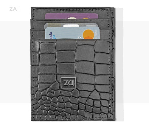 Wallet for Mens and Womens Black Genuine Leather Zalupe Money Card Holder - Zalupe