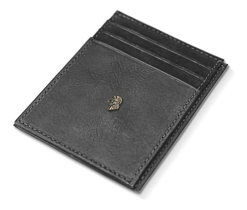 Wallet Small Slim Black Zalupe Genuine Leather Document Holder Fashion - Zalupe