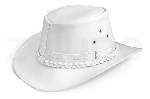 Cowboy Hat Western White Real Leather for Mens and Womens Australian Style - Zalupe