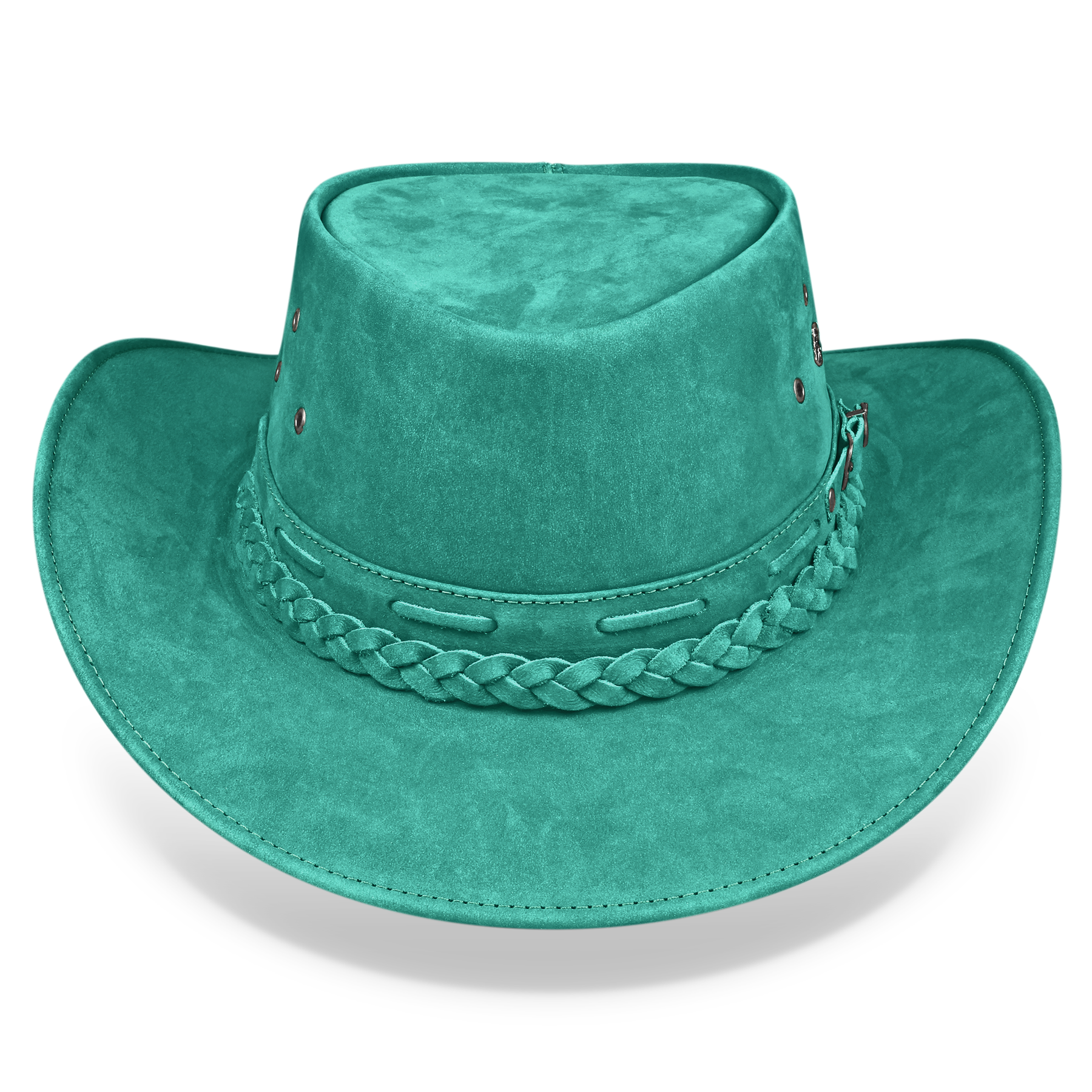 Kids Cowboy Hat Turquoise Leather Outback Western - Zalupe