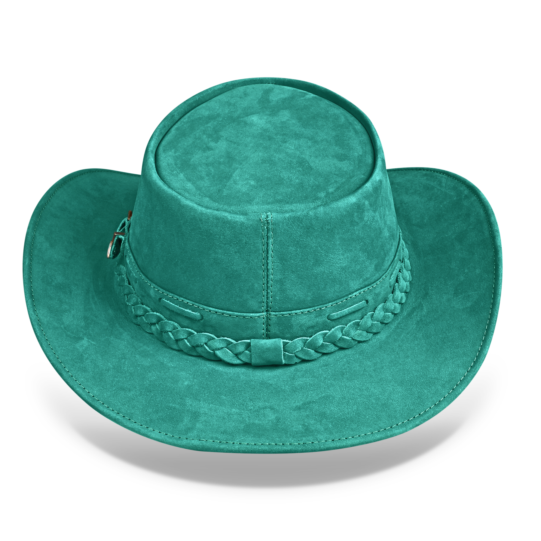 Kids Cowboy Hat Turquoise Leather Outback Western - Zalupe