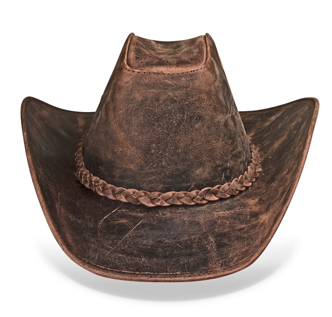 Cowboy Hat Vintage Brown Leather American - Zalupe