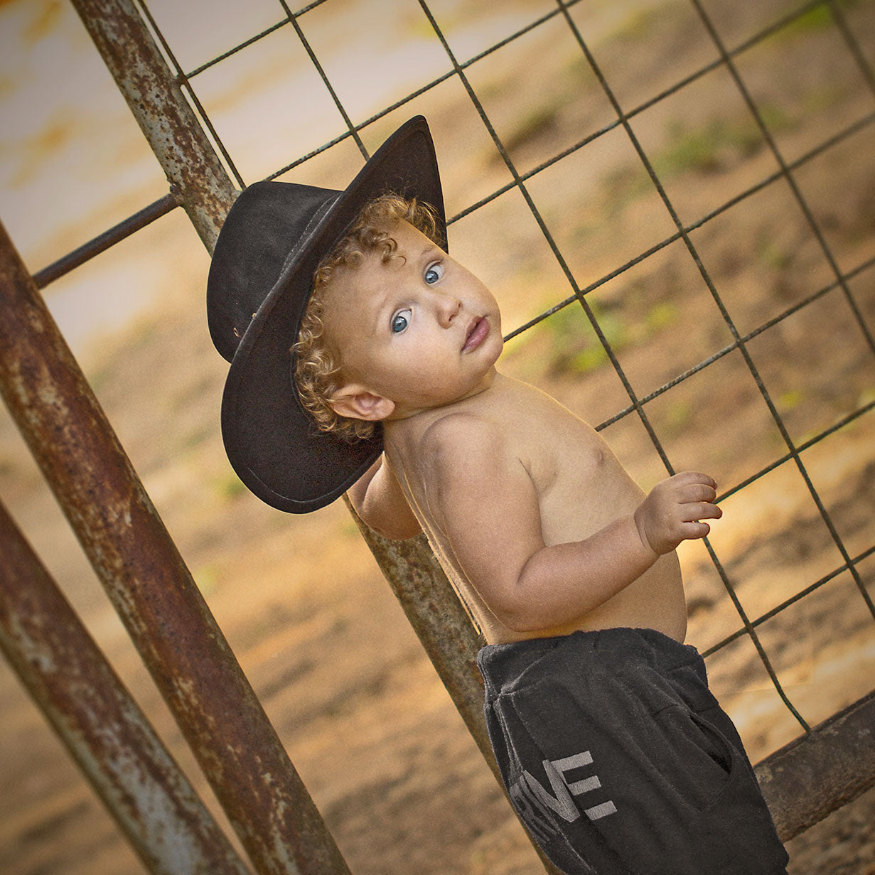 Kids Cowboy Hat Sand Leather Outback Western - Zalupe