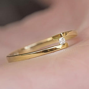 10k Yellow Gold Ring With Diamond 2.50mm Wedding