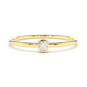 10k Yellow Gold Ring with Diamond for Womens Wedding 0.06ct