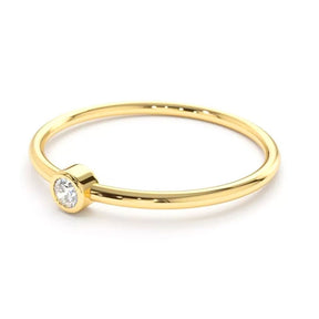 10k Yellow Gold Ring with Diamond for Womens Wedding 0.06ct