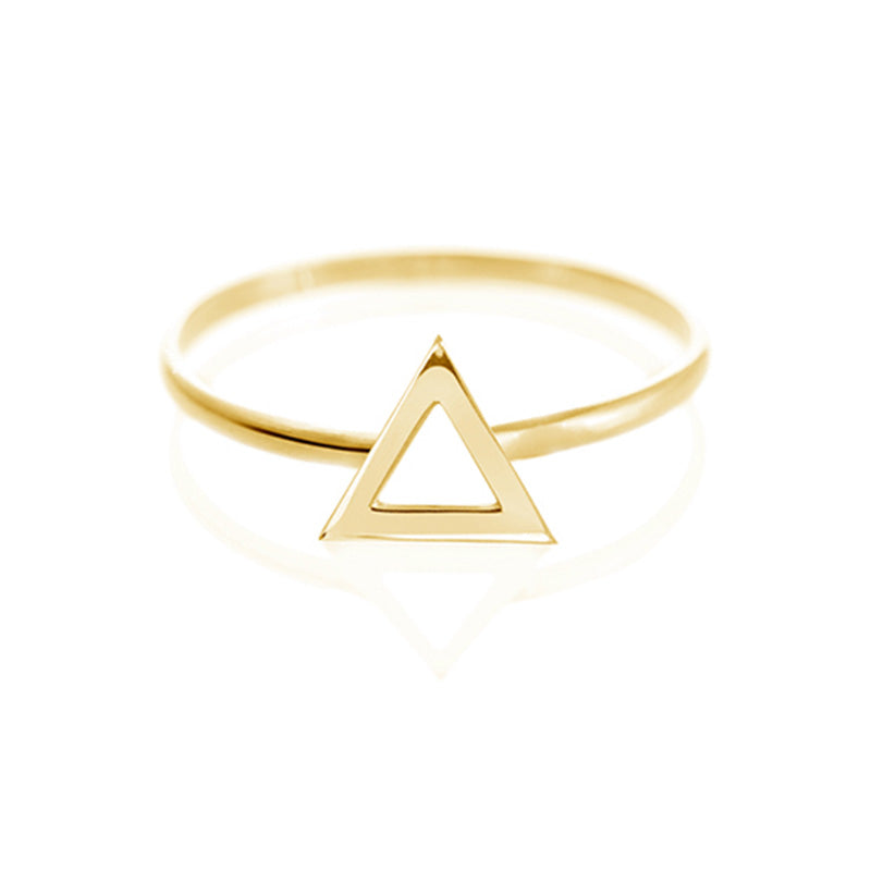 10k Yellow Gold Ring for Womens Dainty Pyramid