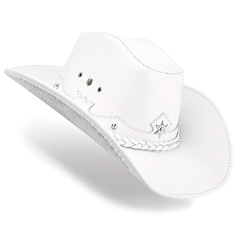 Cowboy Hat White Leather American Star