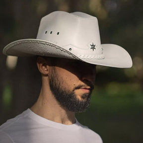 Cowboy Hat White Leather American Star