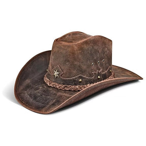 Cowboy Hat Vintage Brown Leather American Star