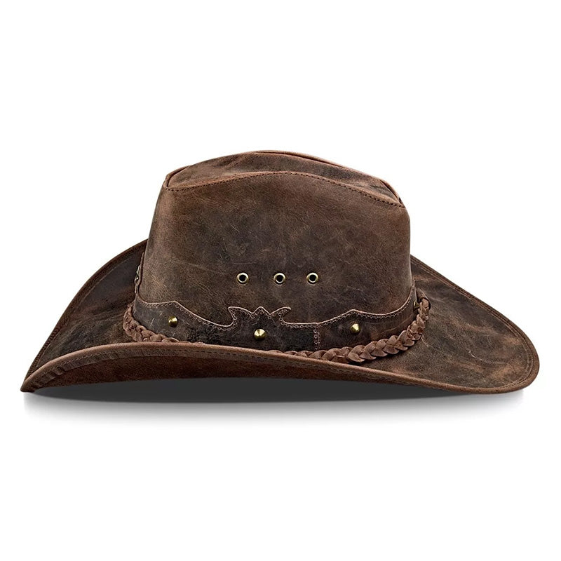 Cowboy Hat Vintage Brown Leather American Star