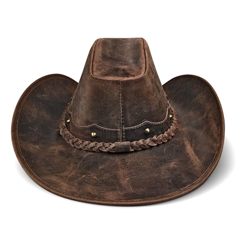 Cowboy Hat Vintage Brown Leather American Star