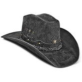 Cowboy Hat Western Vintage Black Leather American Star