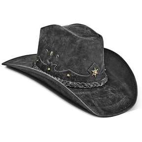 Cowboy Hat Western Vintage Black Leather American Star