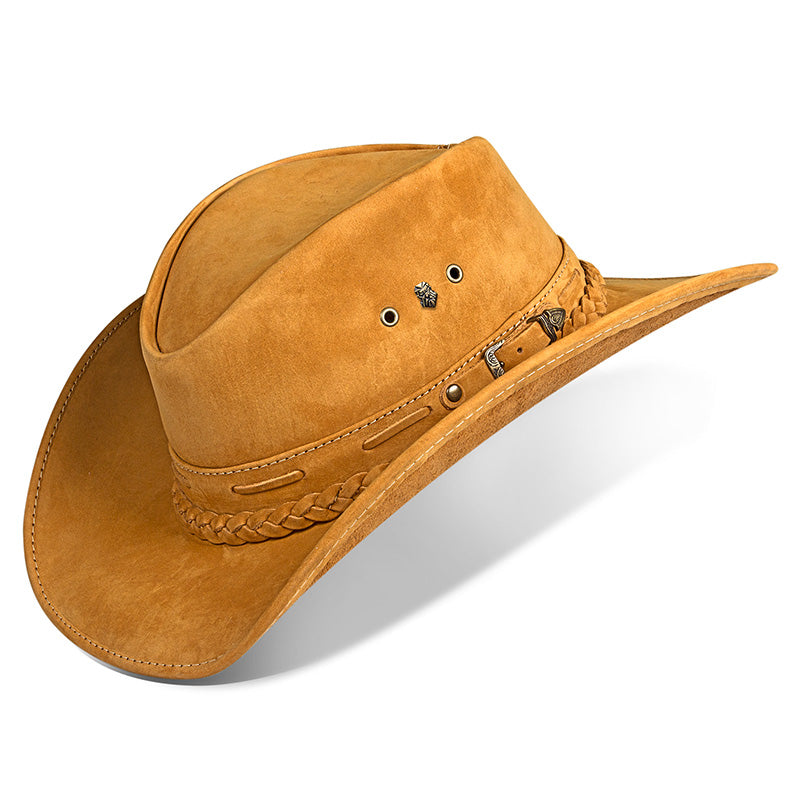 Cowboy Hat Beige Leather Texan Western