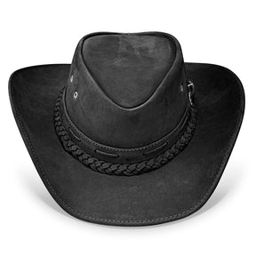 Cowboy Hat Black Leather Texan Western