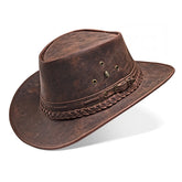 Cowboy Hat Brown Vintage Leather Western Maverick