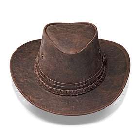 Cowboy Hat Brown Vintage Leather Western Maverick