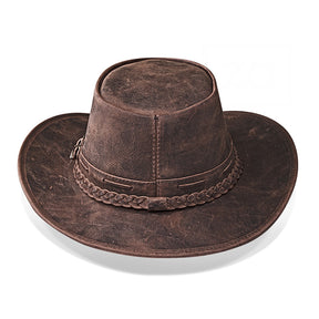 Cowboy Hat Brown Vintage Leather Western Maverick
