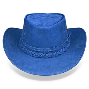 Cowboy Hat Blue Leather Western Maverick
