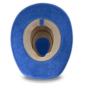 Cowboy Hat Blue Leather Western Maverick