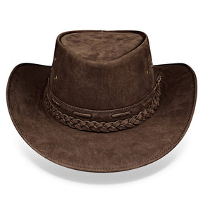 Cowboy Hat Dark Brown Leather Western Maverick