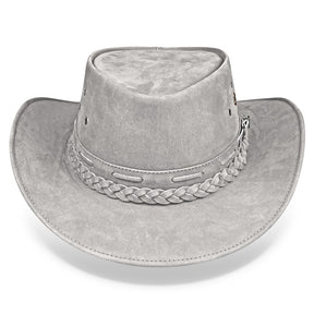 Cowboy Hat Gray Leather Western Maverick