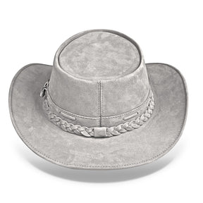 Cowboy Hat Gray Leather Western Maverick