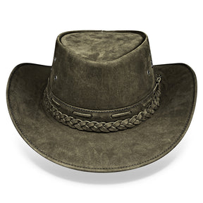 Cowboy Hat Green Leather Western Maverick