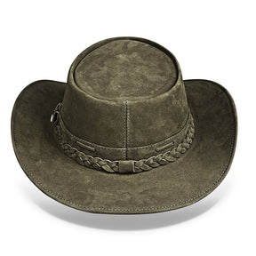 Cowboy Hat Green Leather Western Maverick