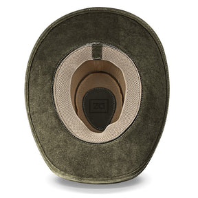 Cowboy Hat Green Leather Western Maverick