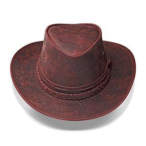 Cowboy Hat Western Red Vintage Leather Maverick