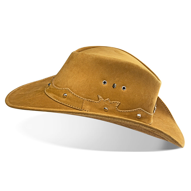 Cowboy Hat Western Beige Leather Texas Star